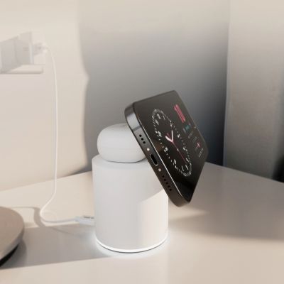 10. SBS 2-in-1 Wireless Magnetic Charging Station - White
