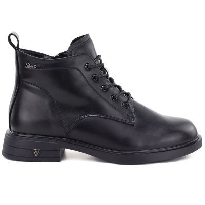 2. Women's leather ankle boots insulated black Vinceza 39953