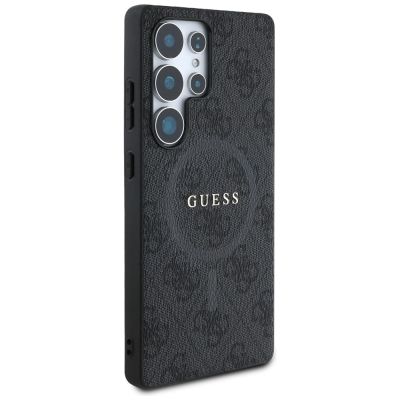4. Guess Leather 4G Colored Ring Classic Logo MagSafe Case Samsung Galaxy S25 Ultra black