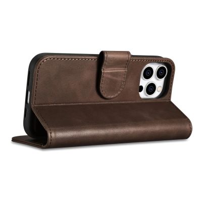 9. iCarer Oil Wax Wallet Case 2in1 Cover iPhone 14 Pro Anti-RFID Leather Flip Case Brown (WMI14220722-BN)