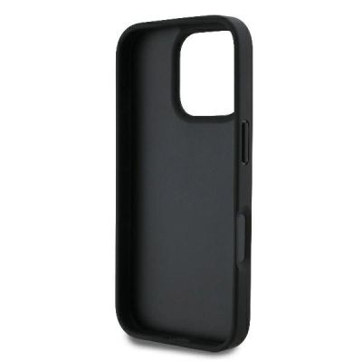 7. Guess Leather 4G Triangle Strass MagSafe Case for iPhone 16 Pro Max - Black