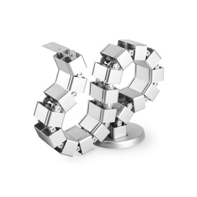2. Cable organizer (spine), adjustable, flexible, 1.3m, silver