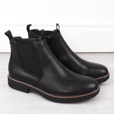5. Rieker M RKR634 comfortable insulated leather ankle boots, black