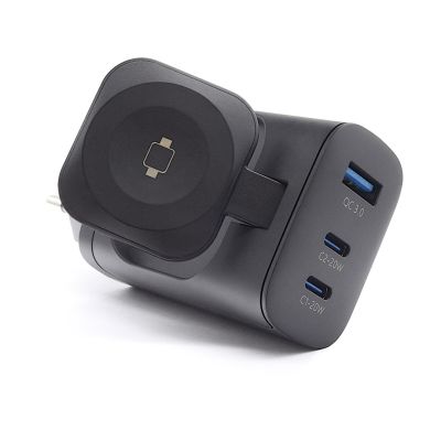 RealPower 450476 Mobile Charger Power Bank, Smartwatch, Tablet Black AC Wireless Charging Fast Charging Internal