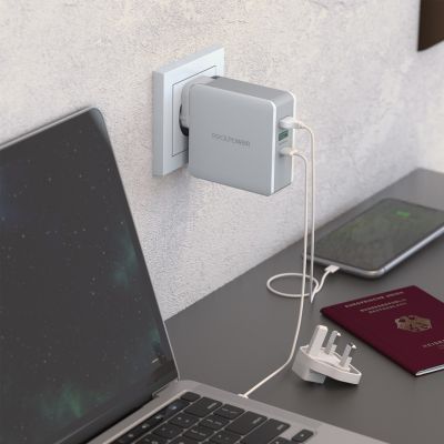 4. RealPower DeskCharge-65 Travel Universal Gray AC Internal