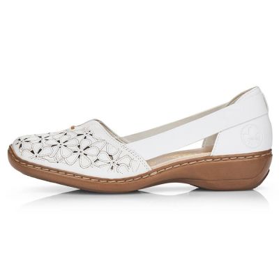16. Rieker W RKR442B openwork leather shoes white