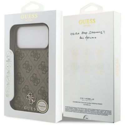 8. Guess 4G Small Classic Logo MagSafe Case for iPhone 17 Pro Max / 18 Pro Max - Brown