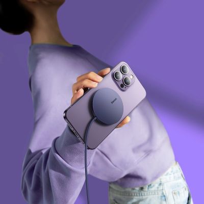 9. Baseus Simple Mini3 magnetic charger MagSafe Qi 15W purple