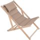 2. CLASSIC SOFT WOODEN DECK CHAIR WITH TAUPE HEADREST