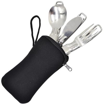 2. TINKER 3-in-1 Folding Travel Cutlery Set with STAMINA Case