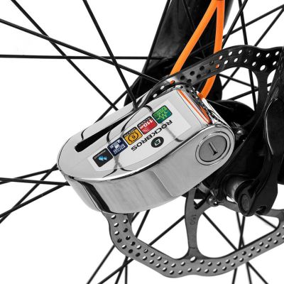 3. Rockbros LBAYG8308 Bike Lock with Alarm and Disc Lock - Orange