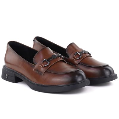 3. Women's brown leather lords shoes Vinceza 39991
