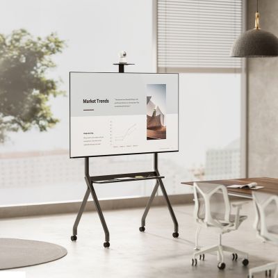 8. MACLEAN TV TROLLEY, CAMERA SHELF, ON WHEELS, 55-100", MAX. LOAD 120KG/10KG SHELF, MAX. VESA 900X600 MC-114 B