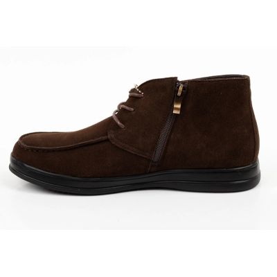 3. Lee Cooper men's elegant brown leather ankle boots with zipper