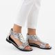 5. Women's openwork silver sandals M.Daszyński MR24148-2