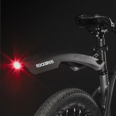 5. Rockbros DNB8001BK Mudguard with Red LED Light - Black