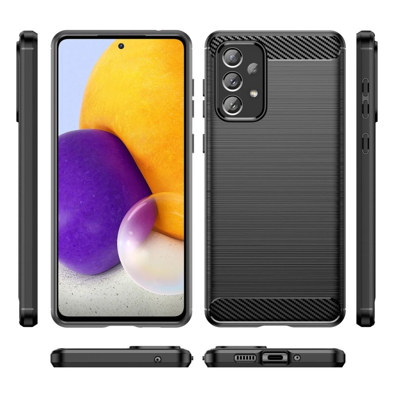 5. Carbon Case Flexible TPU cover for Samsung Galaxy A73 black