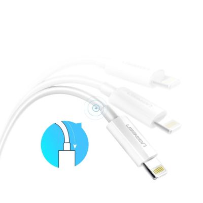 12. Ugreen US155 20728 USB-A / Lightning MFi 2.4A cable 1m - white