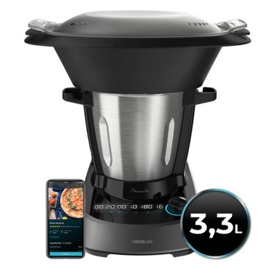 3. Cecotec 04341 Food Processor 1600 W 3.3 L Black, Stainless Steel Built-in Scales