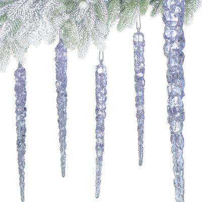 6. CRYSTAL ICICLES HANGING DECORATION 22CM 4PCS