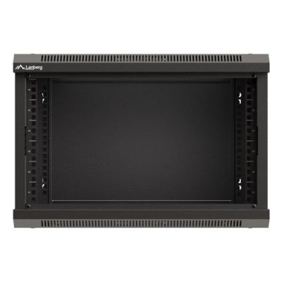 11. Wall-mounted installation rack cabinet 19" 6U 540x350 black glass door LANBERG (Flat Pack)
