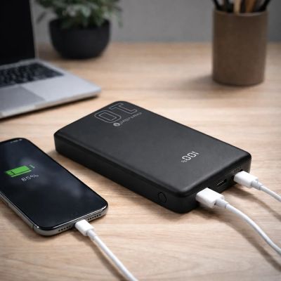 7. EVERACTIVE POWERBANK 10000MAH, 1X USB, 2X USB-C, 20W, QC4+, LCD DISPLAY, BLACK EB-11QB