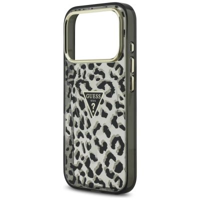 6. Guess Leopard Glitter MagSafe Case for iPhone 17 Pro - Black