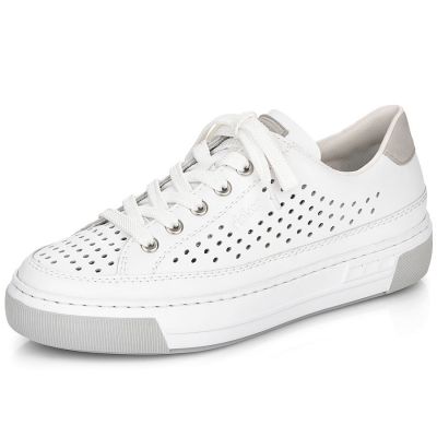 27. Rieker W RKR642 openwork leather shoes white