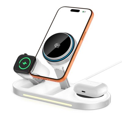 2. Tech-Protect A51 MagSafe 3-in-1 25W QI2.2 Wireless Charger - White