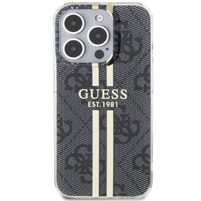3. Guess IML 4G Gold Stripe case for iPhone 15 Pro - black