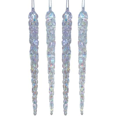 12. Iridescent Icicles Hanging Decoration 22 cm 4 PCS