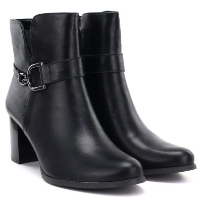 9. Women's insulated ankle boots with a block heel, black M.Daszyński SA125-32