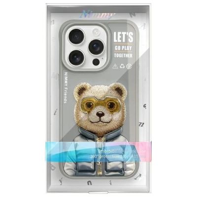 12. Nimmy Cool&Cute 2.0 Bear Case for iPhone 15 Pro Max - Gray