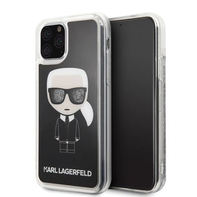 Karl Lagerfeld Iconic Glitter iPhone 11 Pro Case - Black