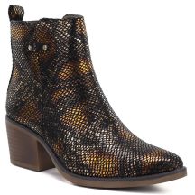 Women's snakeskin cowboy boots black M.Daszyński SA261-1