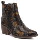 Women's snakeskin cowboy boots black M.Daszyński SA261-1