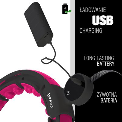 7. HHM16 HULA HOP BLACK/PINK WITH MAGNETS AND WEIGHT + HMS COUNTER