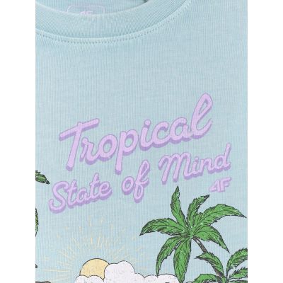 6. Girls' cotton T-shirt 4F 4FJRSS26TTSHF3981-33S