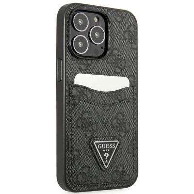 4. Guess GUHCP13LP4TPK iPhone 13 Pro / 13 6.1" black/black hardcase 4G Triangle Logo Cardslot