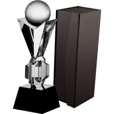 2. Glass trophy with case
