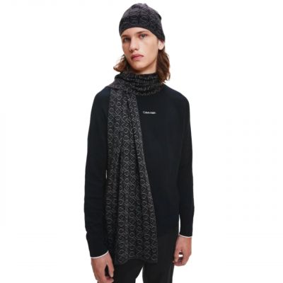 5. Calvin Klein Shadow Monogram Hat + Scarf M K50K507498