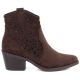 2. Women's suede ankle boots with openwork heel, brown, S.Barski HY61-8012