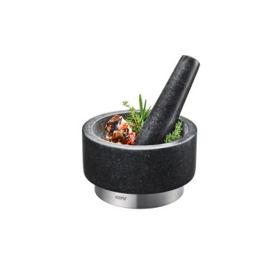 3. GEFU 35300 Mortar and Pestle Black, Stainless Steel Granite, Stainless Steel