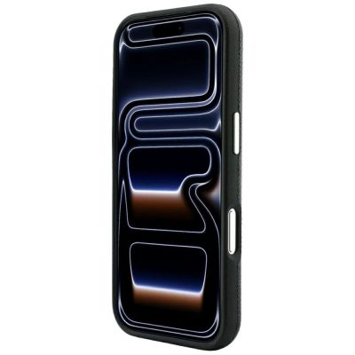 5. Karl Lagerfeld Grained Embossed Ring & Kameo Logo MagSafe Case for iPhone 18 Pro / 17 Pro - Black