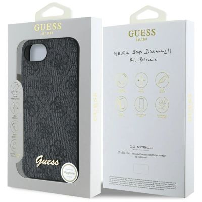 8. Guess 4G Script Logo MagSafe case for iPhone 16e - black