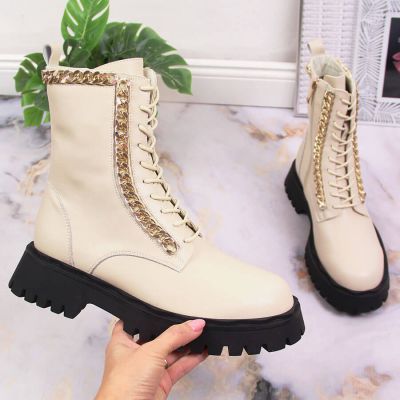 11. Artiker W HBH40 Insulated Leather Ankle Boots with Chain