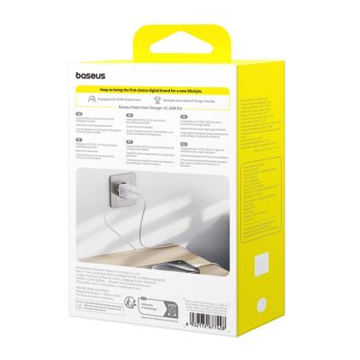 10. Baseus Palm 1C 20W Wall Charger (with Baseus Mini White USB-C 60W (20V/3A) 1m Cable) - White