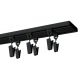 DOUBLE CEILING RAIL WITH GLIDERS AND CLIPS 250 CM, BLACK ALUMINIUM, KOWALSKI