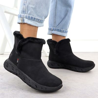 6. Rieker M6554-00 Waterproof Women's Snow Boots with Fur Trim, Black