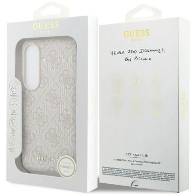 7. Guess 4G Classic Logo Charm MagSafe Case for Samsung Galaxy S26 - Pink